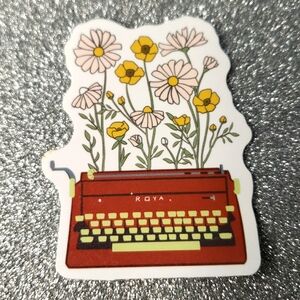 Typewruter WATERPOOF Sticker flowers